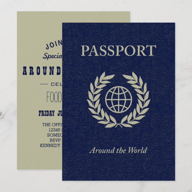 Invitación pasaporte de todo el mundo (Anverso / Reverso)