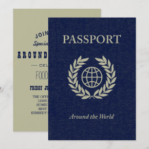 Invitación pasaporte de todo el mundo
