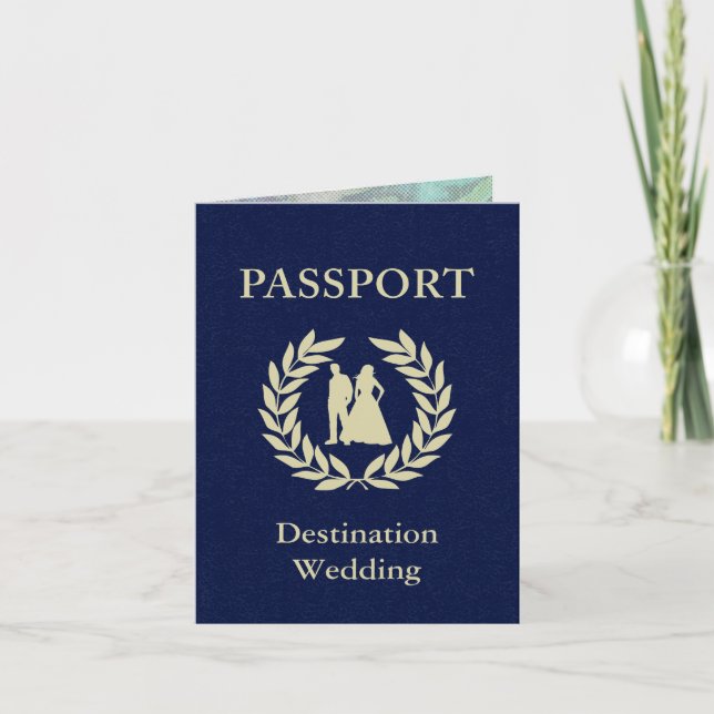 Invitación pasaporte del boda del destino (Anverso)