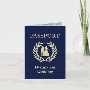 Invitación pasaporte del boda del destino