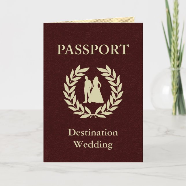 Invitación pasaporte del boda del destino (Anverso)
