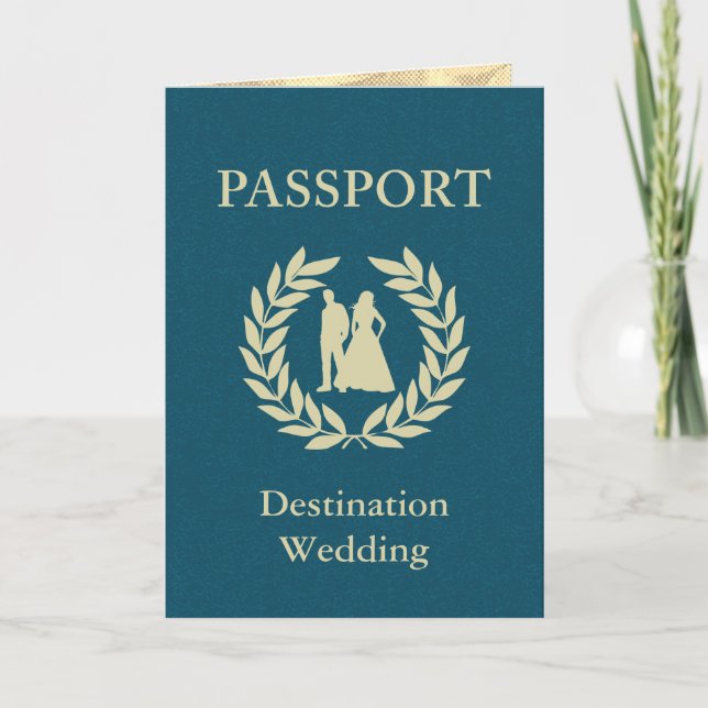 Invitación pasaporte del boda del destino (Anverso)