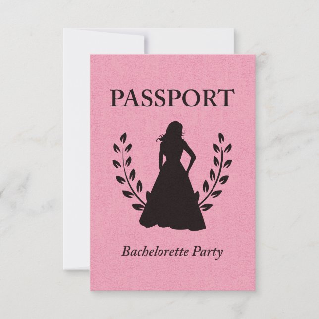 Invitación pasaporte del fiesta del bachelorette (Anverso)