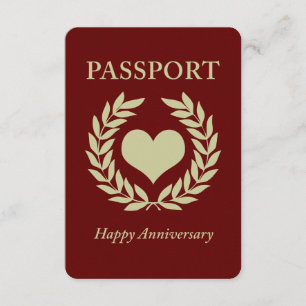 Invitación pasaporte feliz aniversario