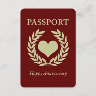 Invitación pasaporte feliz aniversario