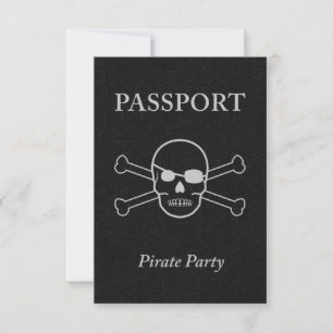 Invitación pasaporte fiesta pirata