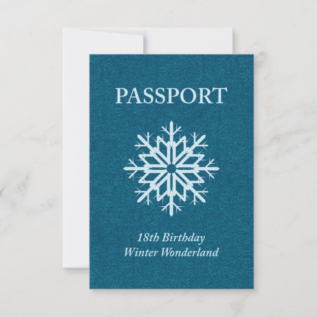 Invitación pasaporte invernal de wonderland 18 años (Anverso)