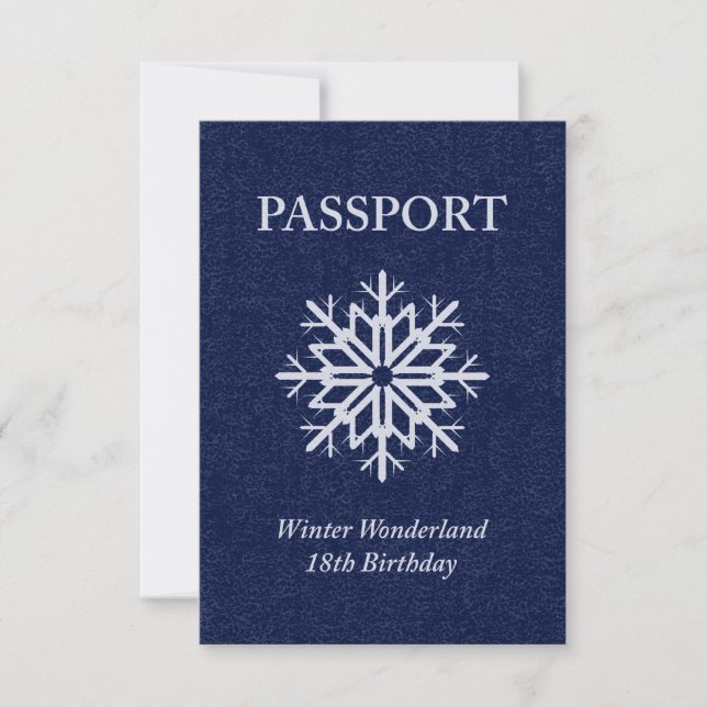 Invitación pasaporte invernal de wonderland 18 años (Anverso)