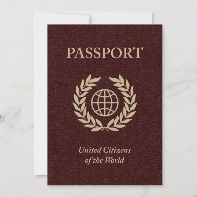 Invitación pasaporte marrón (Anverso)