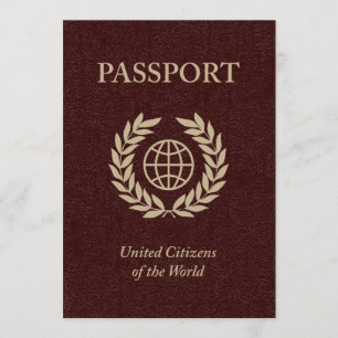 Invitación pasaporte marrón