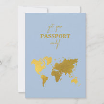 Pasaporte Mundial de Boda de Destino Azul Polvorie