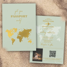 Pasaporte Mundial de Boda de Destino Sage Green Go