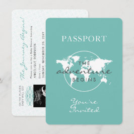 Invitación Pasaporte neutral de género Viaje Tema del bebé Ve