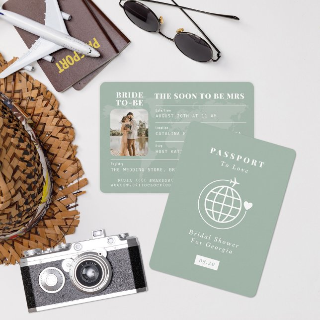 Invitación Pasaporte para amar el tema de viajes ducha de nov (Subido por el creador)