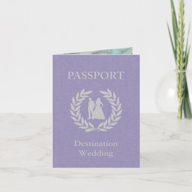 Invitación pasaporte para boda en destino (Anverso)