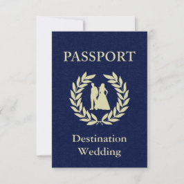 Invitación pasaporte para boda en destino