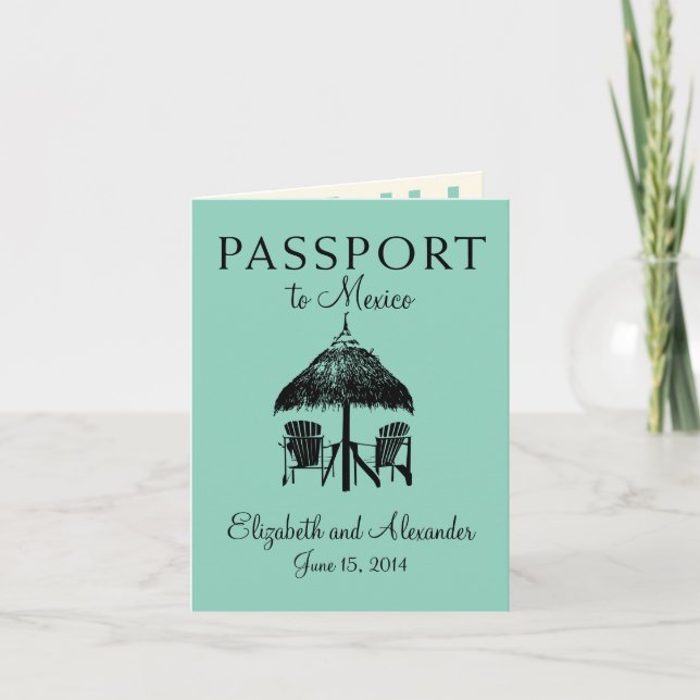 Invitación Pasaporte para la boda en Cancún, México (Anverso)
