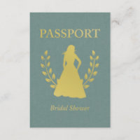 Pasaporte retro de ducha de novia