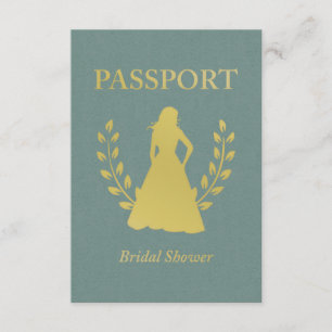 Invitación Pasaporte retro de ducha de novia