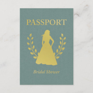 Invitación Pasaporte retro de ducha de novia
