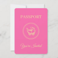 Pasaporte rosado de Baby Shower tema de viajes