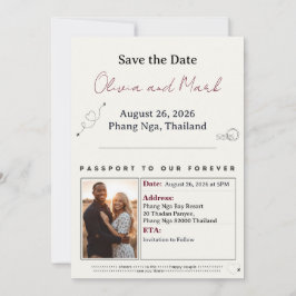 Invitación Pasaporte Salven la fecha - Borgoña y Champagne