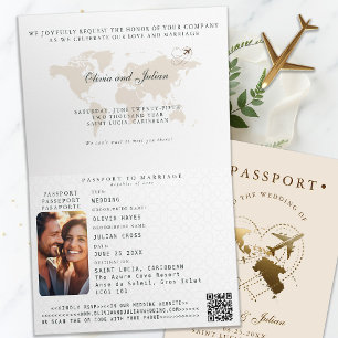 Invitación Pasaporte Santa Lucía Boda de Destino Caribeño