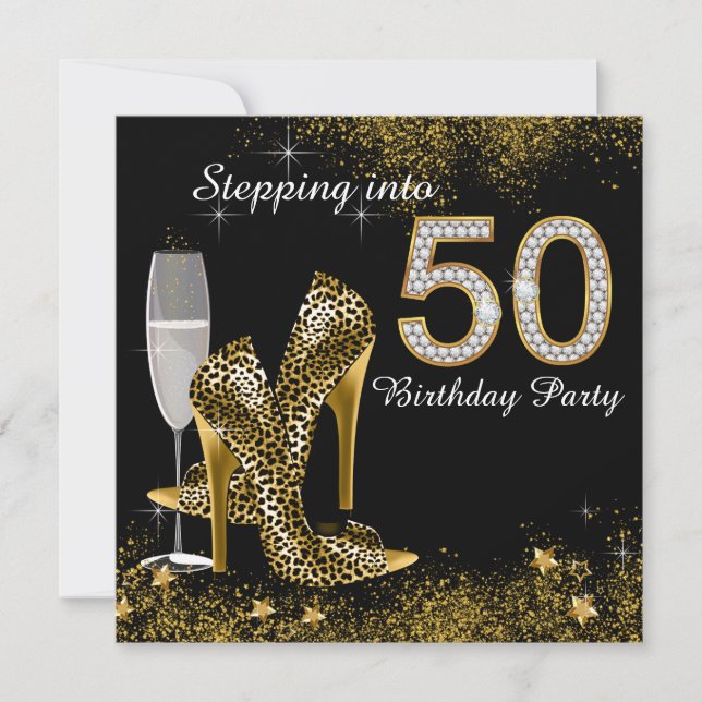 Invitación Pasar a la fiesta de cumpleaños 50 (Anverso)