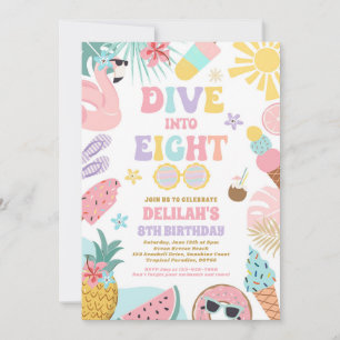 Invitación Pasar a ocho playas tropicales 8º cumpleaños