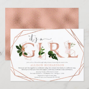 Invitación Pasar es una vegetación dorada rosa Chica