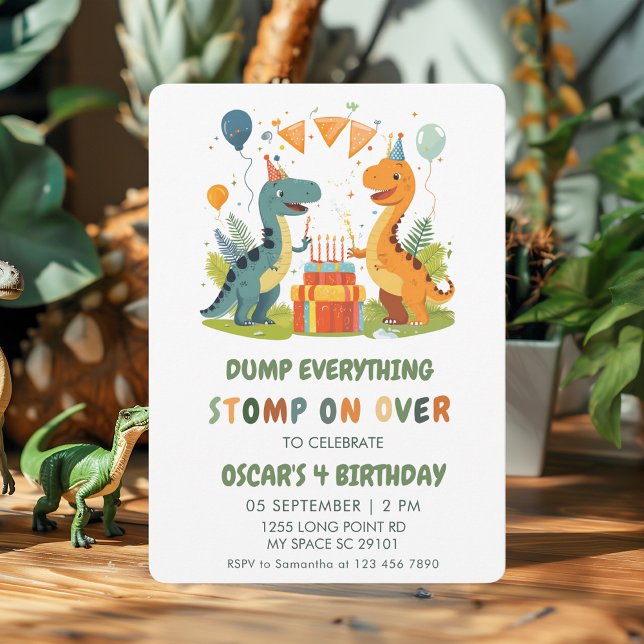 Invitación Pasar Por El Cumpleaños De Los Dinosaurios (Subido por el creador)