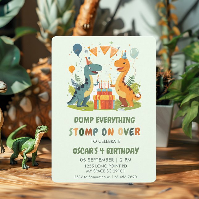 Invitación Pasar Por El Cumpleaños De Los Dinosaurios (Subido por el creador)