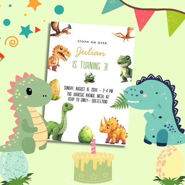Invitación Pasar por el cumpleaños de los dinosaurios (Subido por el creador)
