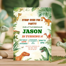 Invitación Pasar por un cumpleaños de dinosaurios para Fiesta