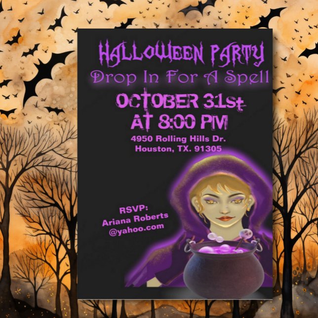 Invitación Pasar Por Una Fiesta De Halloween De Spell (Subido por el creador)