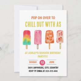 Invitación Pasar y matar a los niños de popsicle cumpleaños