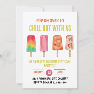 Invitación Pasar y matar a los niños de popsicle cumpleaños
