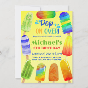 Invitación Pásate por encima de los palitos, niño de la invit
