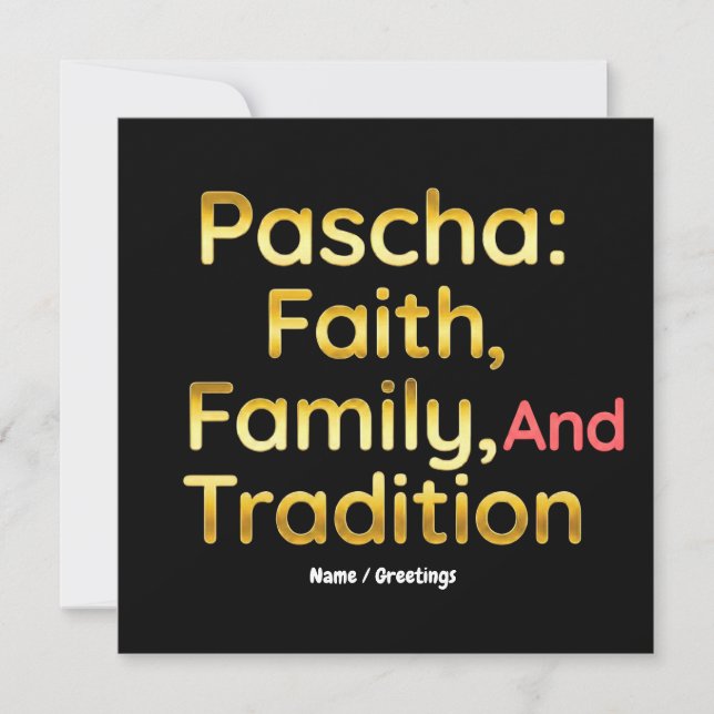 Invitación Pascha Faith Family and Tradition Christian Easter (Anverso)