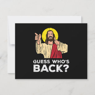 Invitación Pascua Adivina Quien Vuelve Jesús Divertido Religi