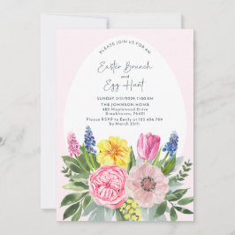 Invitación Pascua Bruch y búsqueda de huevos acuarela, huevo 