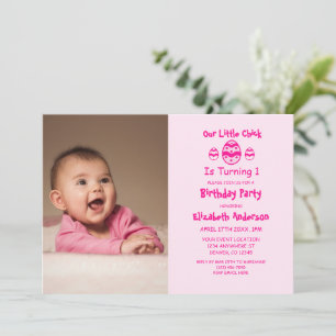 Invitación Pascua de Chick 1er cumpleaños