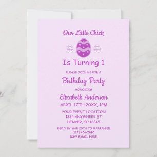 Invitación Pascua de Chick 1er cumpleaños