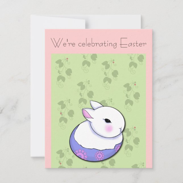 Invitación Pascua de conejo conejo para bebés (Anverso)
