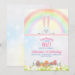 Invitación Pascua de cumpleaños de Bunny