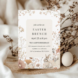 Invitación Pascua de Flor Salvaje Neutral