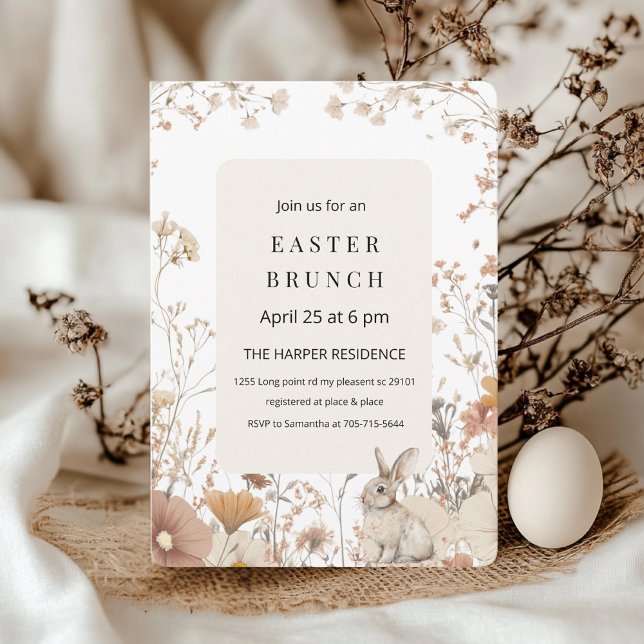 Invitación Pascua de Flor Salvaje Neutral (Subido por el creador)