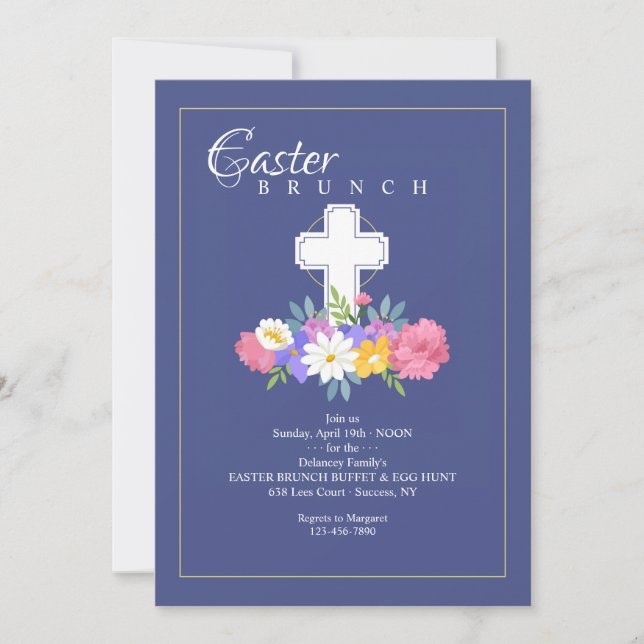 Invitación Pascua de la Cruz Floral (Anverso)