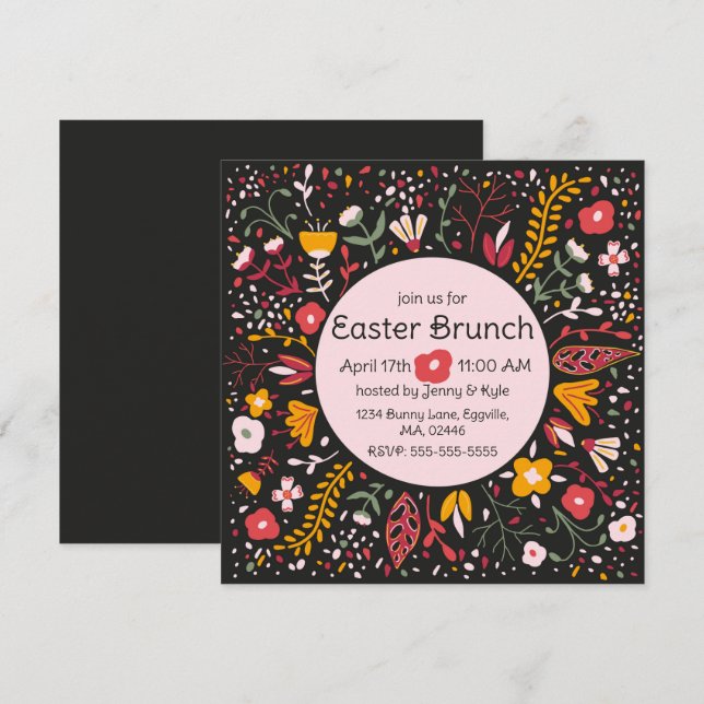 Invitación Pascua de las Flores de Arte Popular (Anverso / Reverso)