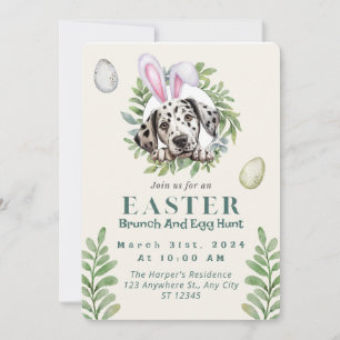 Invitación Pascua de personalizable cuta dálmata